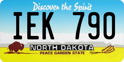 ND license plate IEK790