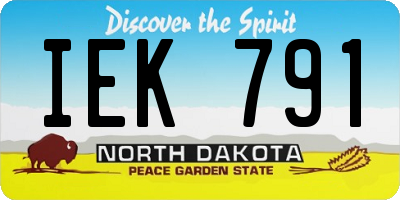 ND license plate IEK791
