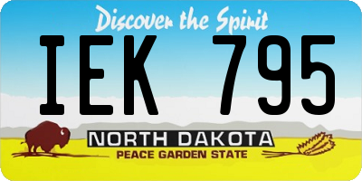 ND license plate IEK795