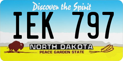 ND license plate IEK797