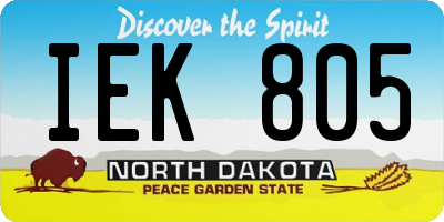 ND license plate IEK805