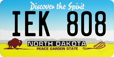 ND license plate IEK808