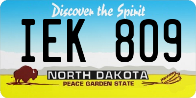 ND license plate IEK809