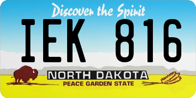ND license plate IEK816