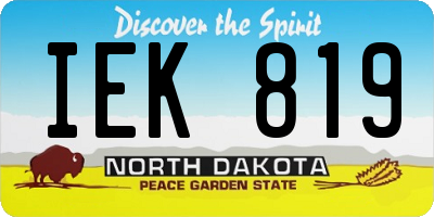 ND license plate IEK819