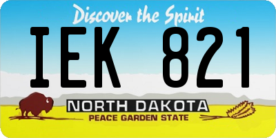 ND license plate IEK821