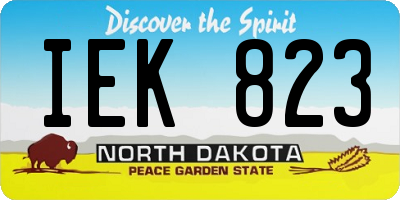 ND license plate IEK823