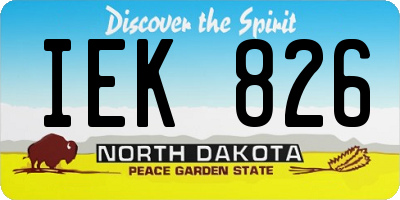ND license plate IEK826