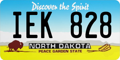 ND license plate IEK828