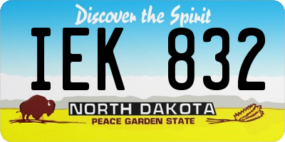 ND license plate IEK832