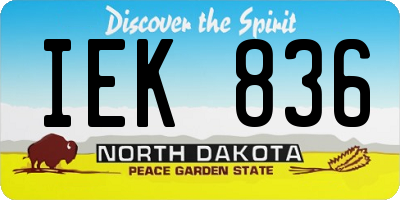 ND license plate IEK836