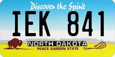 ND license plate IEK841