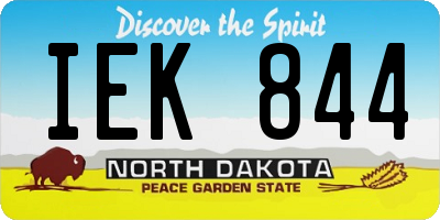 ND license plate IEK844