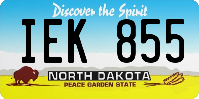 ND license plate IEK855