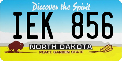 ND license plate IEK856