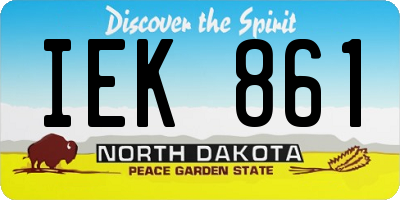 ND license plate IEK861