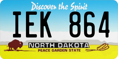 ND license plate IEK864