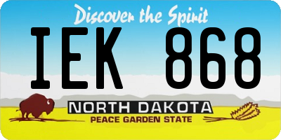 ND license plate IEK868