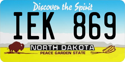 ND license plate IEK869
