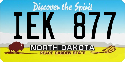 ND license plate IEK877