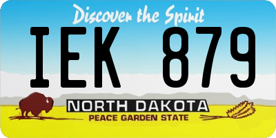 ND license plate IEK879