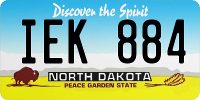 ND license plate IEK884
