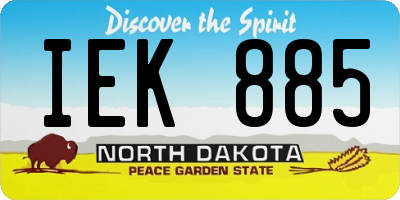 ND license plate IEK885