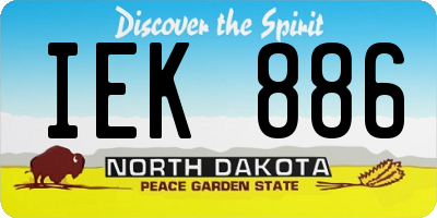 ND license plate IEK886