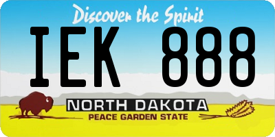 ND license plate IEK888