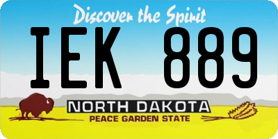 ND license plate IEK889