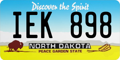 ND license plate IEK898