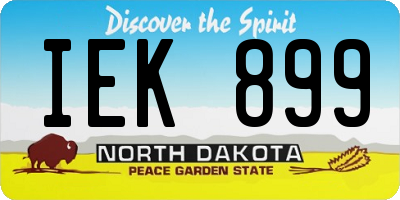 ND license plate IEK899