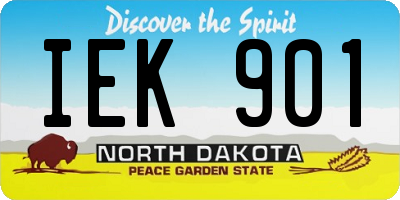 ND license plate IEK901