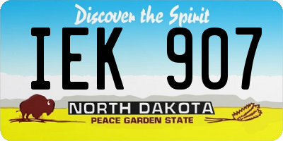 ND license plate IEK907