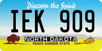 ND license plate IEK909