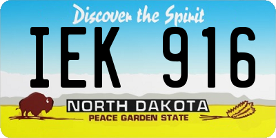 ND license plate IEK916