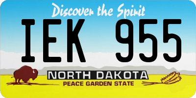 ND license plate IEK955