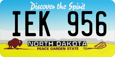 ND license plate IEK956