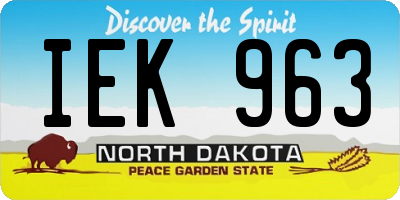 ND license plate IEK963