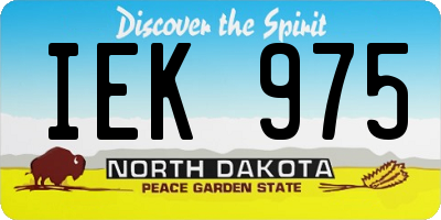 ND license plate IEK975