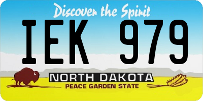 ND license plate IEK979