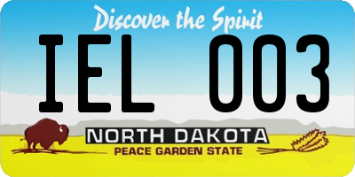 ND license plate IEL003