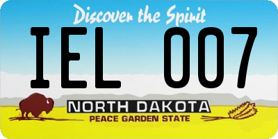 ND license plate IEL007
