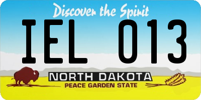 ND license plate IEL013