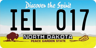 ND license plate IEL017