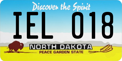ND license plate IEL018