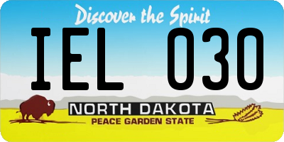 ND license plate IEL030