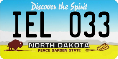 ND license plate IEL033