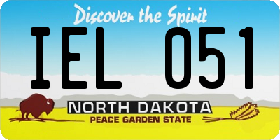 ND license plate IEL051