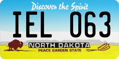ND license plate IEL063